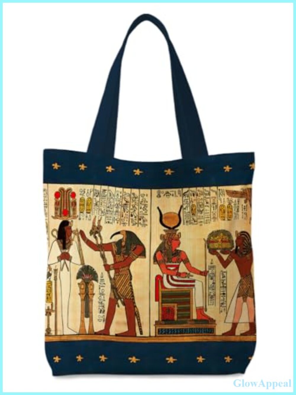 Ancient Egypt Canvas Tote Bag Reusable Grocery Bag 15x15